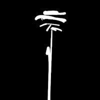 a black background with a white arrow on it