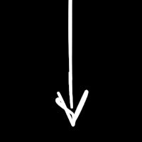 a white arrow pointing down on a black background
